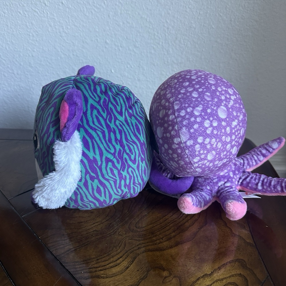 Ty Beanie Boo Legs the Purple Octopus and Pikmi Pops Jungle the Tiger Plush - Picture 6 of 15